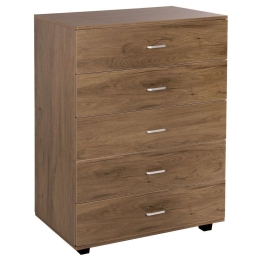 Συρταριέρα Με 5 Συρτάρια HM8995.05 80x40x100cm Walnut-Brown Μελαμίνη