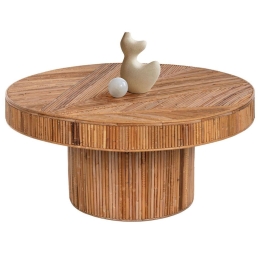 Τραπέζι Σαλονιού Στρογγυλό Gatsby HM9651 Φ100x50cm Rattan Natural Rattan