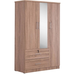Ντουλάπα Τρίφυλλη Με Καθρέπτη Jarry HM2485.11 119x48x183cm Sonoma Three Door