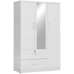 Ντουλάπα Τρίφυλλη Με Καθρέπτη Jarry HM2485.01 119x48x183cm White Three Door