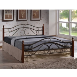 Κρεβατι Celina Hm311 Μαύρο/Dirty Oak 200x150cm Διπλό Μέταλλο,Ξύλο