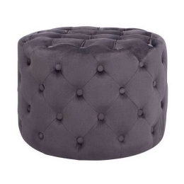 Σκαμπό Kassie Chesterfield HM8406.01 Γκρι Φ60x43cm Ύφασμα