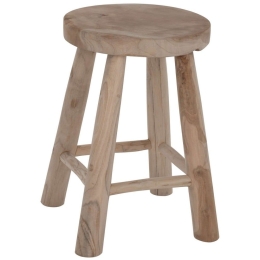 Σκαμπώ HM9337 Φ35x45cm Teak Natural