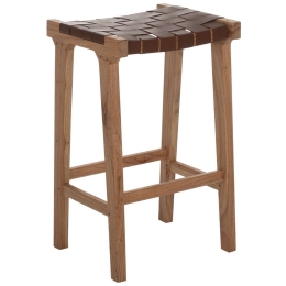 Σκαμπώ Μπαρ HM9382.01 40x35x65cm Teak Natural Wood,PU