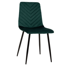 Καρέκλα Latrell HM8587.03 43x54x88cm Με Μαύρα Μεταλλικά Πόδια Βελούδο Dark Green Βελούδο, Μέταλλο