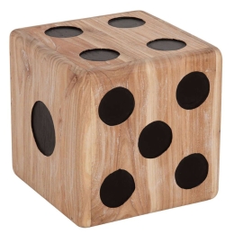 Σκαμπό Ζάρι HM7898 40x40x40cm Teak White Ξύλο