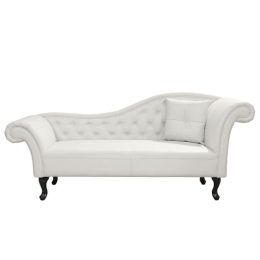 Ανάκλινδρο T.Chesterfield Niovi Hm3008.02 Pu Λευκό Δεξί Μπράτσο 190x61x84 cm.