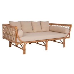 Καναπές - Κρεβάτι Aliki HM9658 200x100x86cm Με Μαξιλάρια Natural-Beige Τριθέσιος