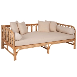 Καναπές - Κρεβάτι Lignano HM9660 200x100x75cm Με Μαξιλάρια Natural-Beige Τριθέσιος