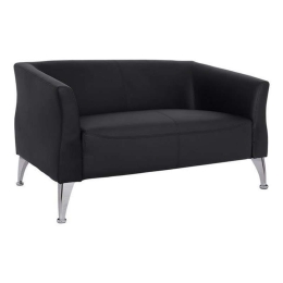 Καναπές Διθέσιος Kiana HM3122.21 Black Pu Ξύλο,Ύφασμα