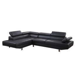 Καναπές Γωνία Αριστερή HM3084.02L Black 266x212x87 εκ. Τεχνόδερμα