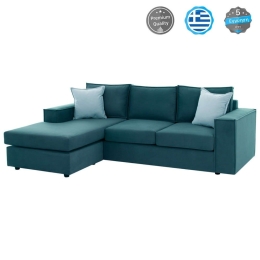 Καναπές Γωνία Monaco HM3257.05 Αναστρέψιμη 240x170x86cm Αλέκιαστο Ύφασμα Petrol Ύφασμα