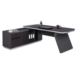 Γραφείο Επαγγελματικό Αριστερή Γωνία Grey & Wenge Rosewood HM2084L 220X180X76Υ εκ.