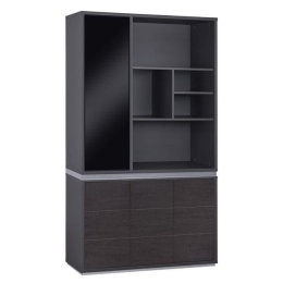 Βιβλιοθήκη Γραφείου Επαγγελματική Grey-Wenge Rosewood HM2091L 120Χ40Χ200Υ εκ.