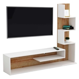 Σύνθετο Τηλεόρασης Edelie HM8908.11 150x29,5x120cm White-Natural Μελαμίνη