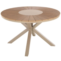 Τραπέζι Κήπου Moril HM6041.04 Φ120cm Champagne-Natural
