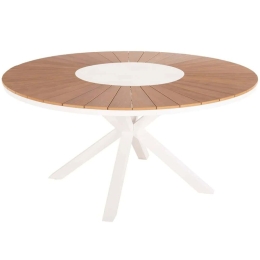 Τραπέζι Κήπου Moril HM6042.02 Φ150cm White-Natural