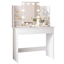 Τουαλέτα Με Καθρέπτη & Φως Led Lauryn HM2502.03 101,8x40x139,5cm White