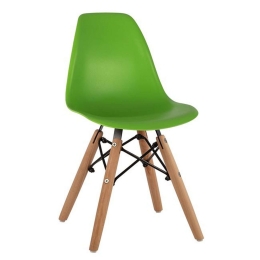 Καρέκλα Παιδική Με Ξύλινα Πόδια Twist Kid HM8453.03 Green Σετ 4τμχ Πολυπροπυλένιο,Ξύλο,Μέταλλο