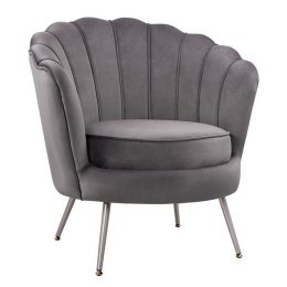 Πολυθρόνα Coquille HM8493.01 80x78x85cm Grey Μέταλλο,Ύφασμα