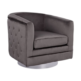Πολυθρόνα Ophelia HM8494.01 Grey 80x80x76 εκ. Βελούδο