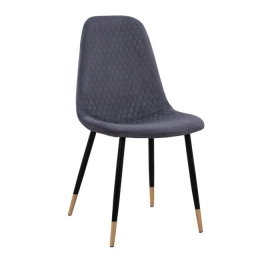 Καρέκλα Lucille HM8552.01 Grey 45Χ56Χ81Υ εκ. Σετ 4τμχ Βελούδο, Μέταλλο