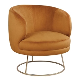 Πολυθρόνα Arien HM8403.09 Gold 80X75X82Υ εκ. Βελούδο, Μέταλλο
