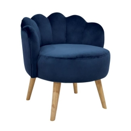 Σκαμπό Elise HM8628.08 Blue 55x53x61Υ εκ. Βελούδο, Ξύλο