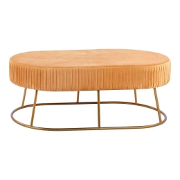 Σκαμπό-Παγκάκι Alinafe HM8635.09 118Χ64Χ40,5Y cm Gold Βελούδο, Μέταλλο