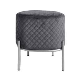 Σκαμπό Sinta HM8638.01 Grey 42x42x39Υ εκ. Βελούδο, Μέταλλο
