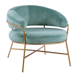 Πολυθρόνα Trudi HM8639.07 Pistachio 84x79x74Υ εκ. Βελούδο, Μέταλλο