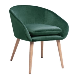 Πολυθρόνα Ellie HM8391.03 Dark Green 60x63x70Υ εκ. Βελούδο, Ξύλο