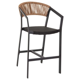 Σκαμπό HM5892.35 Μεσαίου Ύψους 57x57x99,5cm Black