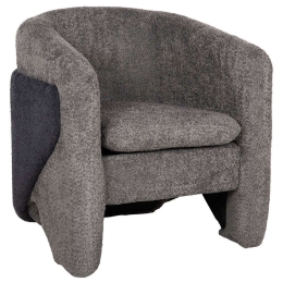 Πολυθρόνα Doper HM9590.01 68x72x76cm Με Μπουκλέ Ύφασμα Grey-Blue Ύφασμα
