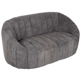 Καναπές Διθέσιος Moby HM9595.01 145x82x67cm Με Μπουκλέ Ύφασμα Grey Ύφασμα