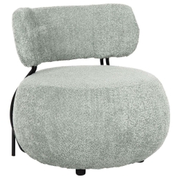 Πολυθρόνα Στρογγυλή Karsen HM9598.05 75x75x75cm Με Μπουκλέ Ύφασμα Mint Ύφασμα