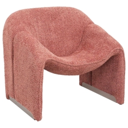 Πολυθρόνα Spiner HM9599.02 81x64x74cm Με Μπουκλέ Ύφασμα Pink Ύφασμα
