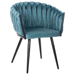Πολυθρονάκι Luanda HM8741.05 62x54x79cm Με Μεταλλικά Πόδια & Βελούδο Turkuaz Βελούδο, Μέταλλο