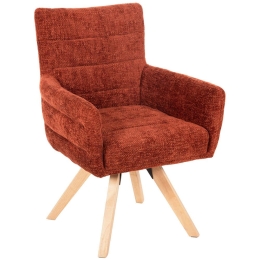 Πολυθρόνα Gazer HM9845.06 66x63x91cm Terracotta Rubberwood,Ύφασμα