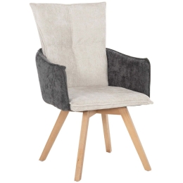 Πολυθρόνα Rex HM9847.04 53x60x93cm Beige-Grey Ξύλο,Ύφασμα