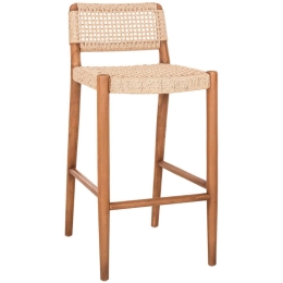 Σκαμπό Bar Rosco HM6134 47x52x100cm Natural-Beige Ξύλο,Σχοινί