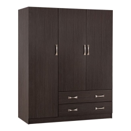 Ντουλάπα Carly HM384.01 Τρίφυλλη Με Δύο Συρτάρια 150x55x180cm Zebrano Τρίφυλλη Μελαμίνη