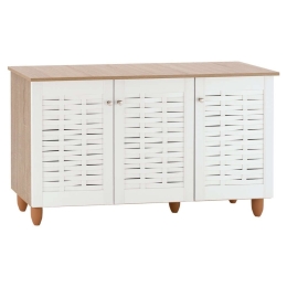 Παπουτσοθήκη-Ντουλάπι HM2211.06 Με 3Πόρτες 114,5x34x68cm Sonama-White Μελαμίνη