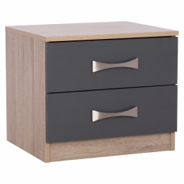 Κομοδίνο Ashlyn HM2235.04 Με 2 Συρτάρια & Χερούλια 48x40,5x42cm Sonama-Grey Μελαμίνη
