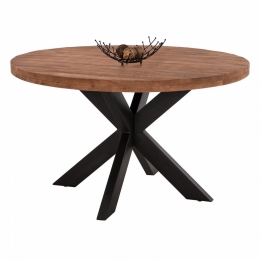 Τραπέζι Wes HM8484.11 Από Μασίφ Ξύλο Mango D130Χ78cm Natural Μέταλλο,Ξύλο
