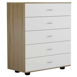 Συρταριέρα Με 5 Συρτάρια HM8995.04 80x40x100cm Sonoma-White