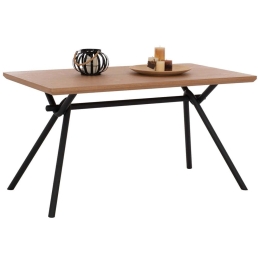 Τραπέζι Mandy HM9302.01 140x80x75cm Natural Mdf,Μέταλλο