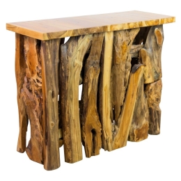 Κονσόλα HM9336 100x35x75cm Από Μασίφ Teak Ξύλο Natural Ξύλο