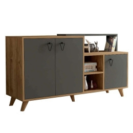 Μπουφές Με 3 Πόρτες HM9429.01 143x42,3x78,6cm Walnut-Anthracite
