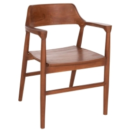 Πολυθρόνα Τραπεζαρίας Nioni HM9476.01 57x53x77cm Από Ξύλο Walnut Ξύλο